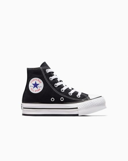 Topanky Na Platforme Converse Chuck Taylor All Star Lift Vysoke Dievcenske Čierne Biele Čierne | SK P11QBC6